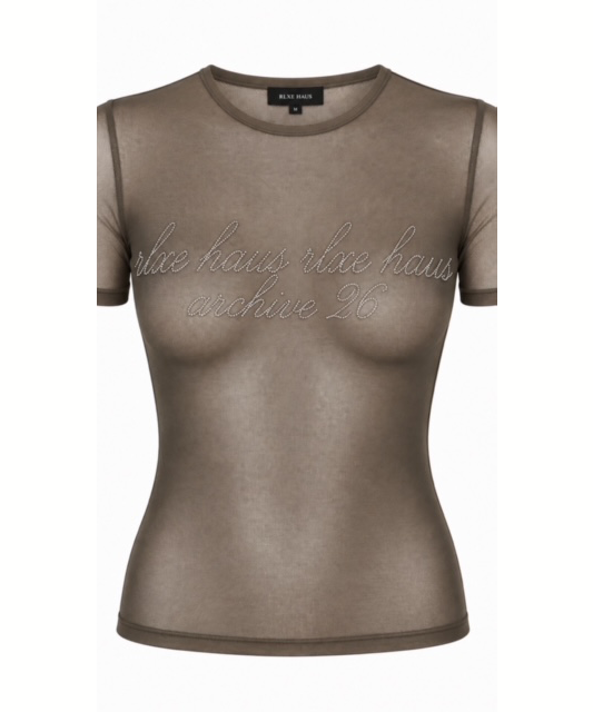 RLXE HAUS ACHIVE 26 MESH TEE TAUPE