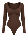 Fitness Bodysuit Long sleeve ( Brown)