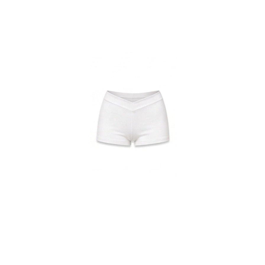 V Waist Mini Shorts (White)